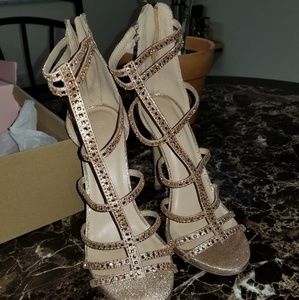 Rose Gold Strappy Sandals